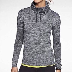 Nike Women’s Grey Dri-Fit Infinity Funnel Neck Knit Pullover - Small